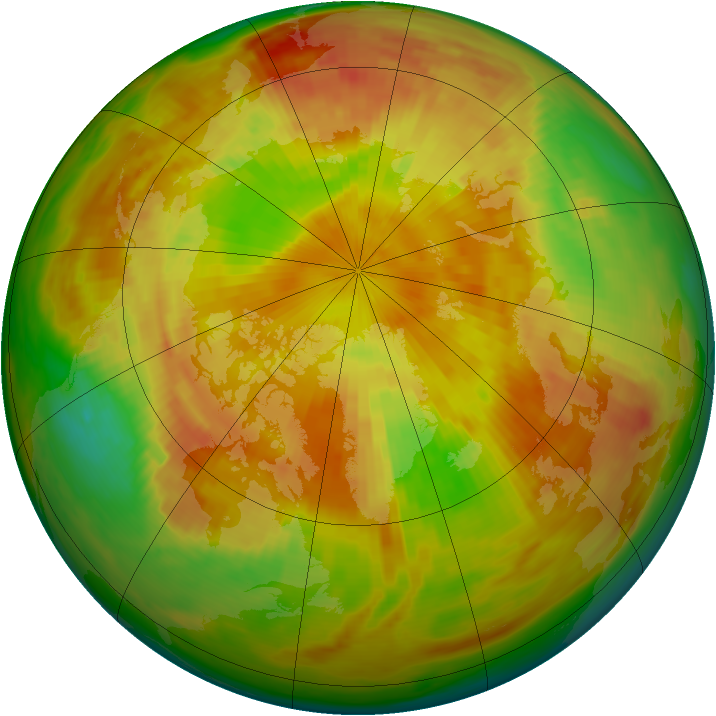 Arctic ozone map for 14 May 1987